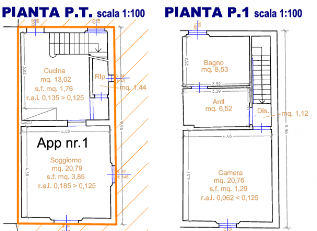 Porzione di casa in vendita a Latignano - Cascina 72 mq Rif: 1420663