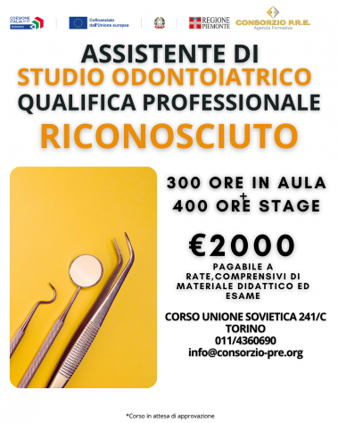 CORSO ASSISTENTE DI STUDIO ODONTOIATRICO
