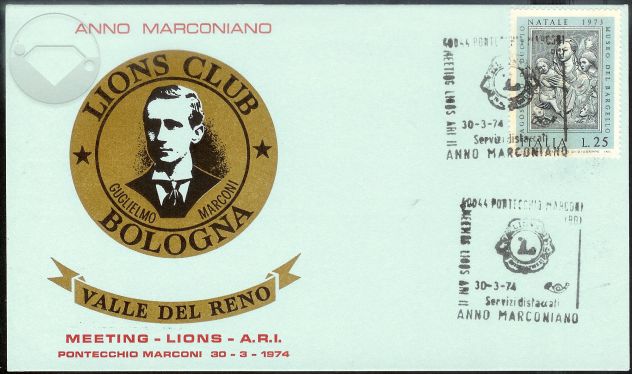 1974 Cartoline ANNO MARCONIANO - LIONS CLUB BOLOGNA - A.R.I. - Foto 4