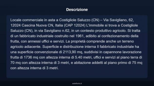 Immobile in asta di 2113 m² in vendita a Costigliole Saluzzo - Foto 3