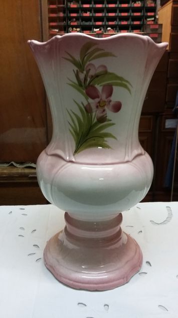 Grande vaso color rosa antico, ceramica Vintage