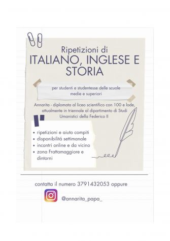 ripetizioni italiano, inglese e storia