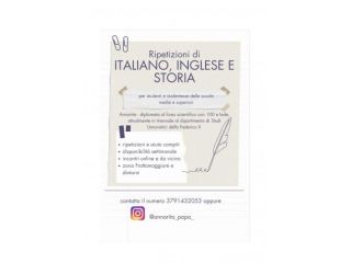 ripetizioni italiano, inglese e storia