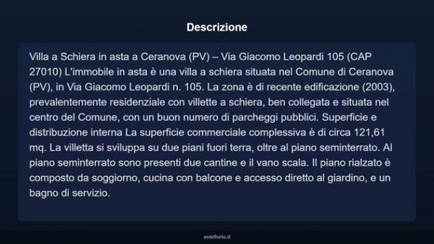 Immobile in asta di 121 m² con più di 5 locali e box auto doppio in vendita a Ceranova - Foto 3