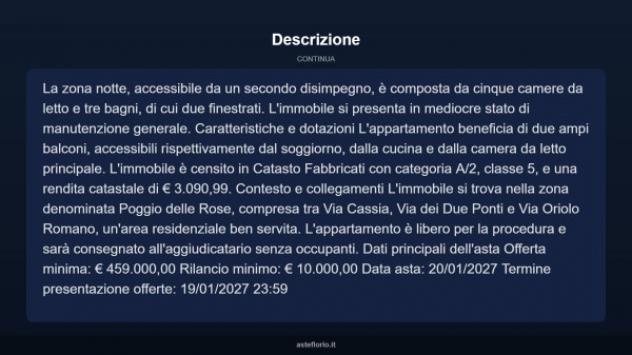 Immobile in asta di 238 m² con più di 5 locali in vendita a Roma - Foto 4