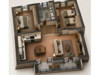Appartamento 83Mq con balcone arredato completo