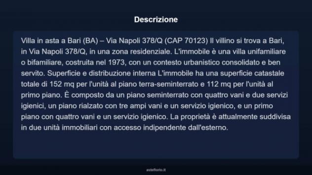 Immobile in asta di 112 m² con più di 5 locali in vendita a Bari - Foto 3