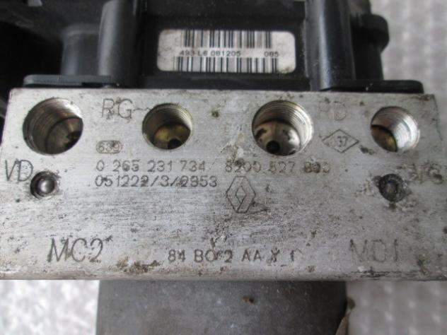 0 265 231 734 CENTRALINA ABS AGGREGATO POMPA RENAULT SCENIC 1.9 D 96KW 6M 5P (2006) RICAMBIO USATO 8200 527 890 051222/3/0953 0 265 800 519 59208 N017 - Foto 2