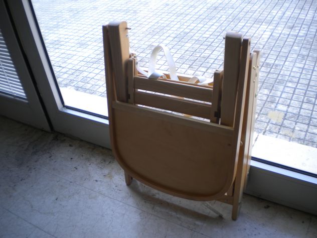 Seggiolone di legno per bebè nuovo regolabile a più altezze. - Foto 3