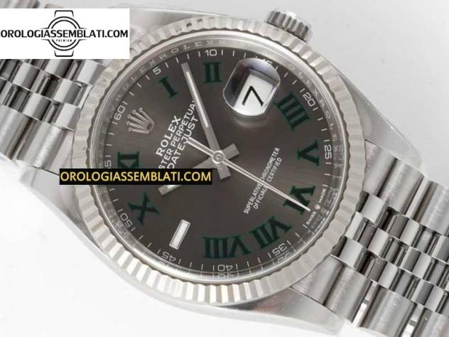 Rolex Replica DATEJUST 36 126234 1:1 BEST EDITION 904L ACCIAIO GRIGIO QUADRANTE VERDE INDICI ROMANI SUL BRACCIALETTO JUBILEE 3235 - Foto 2