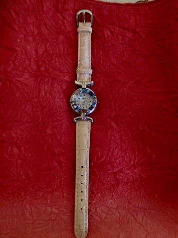 Orologio LADY al quarzo quadrante madreperlato,numeri arabi con murrine - Foto 3