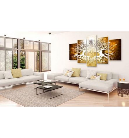 Quadro Con Due Alberi Bianchi Cm. 100x50 E 200x100 ARREDALACASA - Foto 2