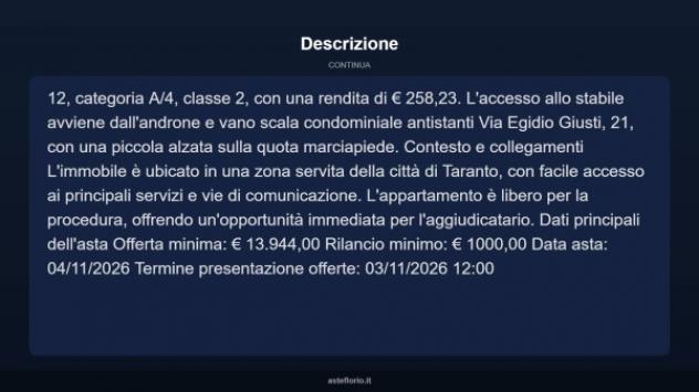 Immobile in asta di 83 m² in vendita a Taranto - Foto 4
