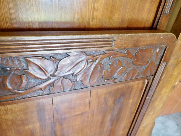 Testiere letto primi 900 in legno massello scolpito mano - Foto 3