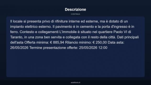 Immobile in asta di 9 m² in vendita a Taranto - Foto 4