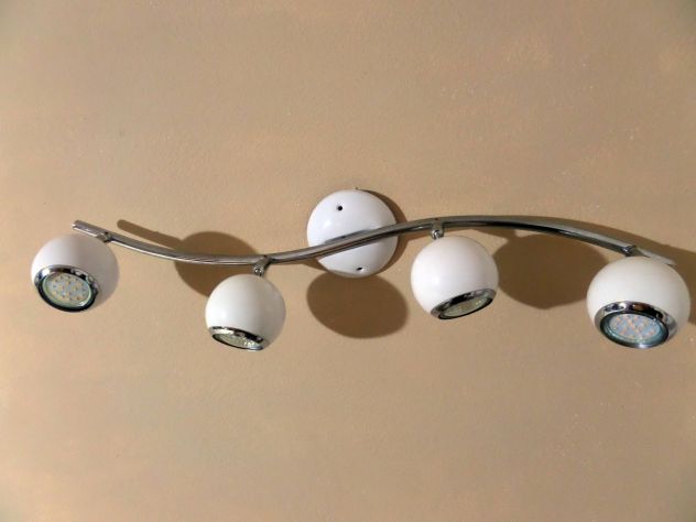 Lampada da soffitto / Parete ( moderna ) 4 faretti a sfera orientabili Usata - Foto 5