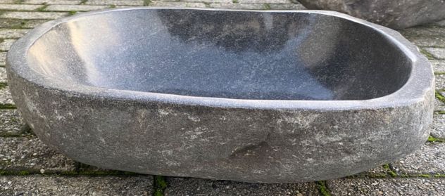 Lavabo lavandino da appoggio in pietra sasso di fiume 4 - Foto 4