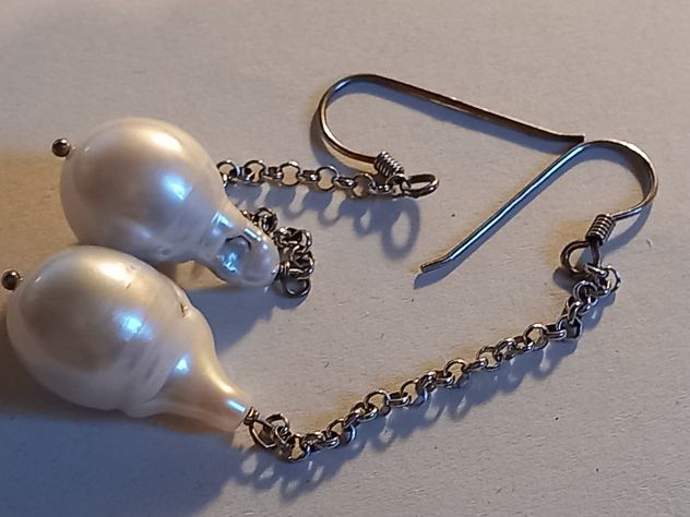 Collana perle di mare barocche e orecchini - Foto 3