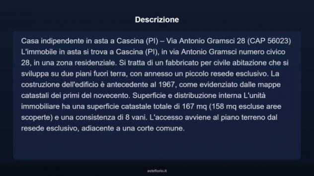 Immobile in asta di 167 m² con più di 5 locali in vendita a Cascina - Foto 3
