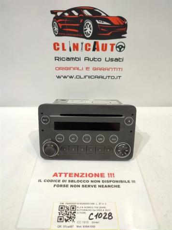 AUTORADIO ALFA ROMEO 159 Berlina Serie (939_) 7646302316 65260051348 939A1000 (0511)