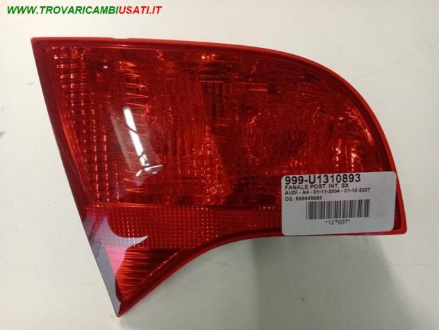 FANALE POST. INT. SX 999-U1310893 Parti elettriche  Fanaleria  Fanali  Fanale post. sx. AUDI - A4 - 01-11-2004 - 01-10-2007