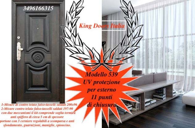 BLINDATO PORTONE PORTA PER CASA PORTONCINO IN ALLUMINIO - Foto 3