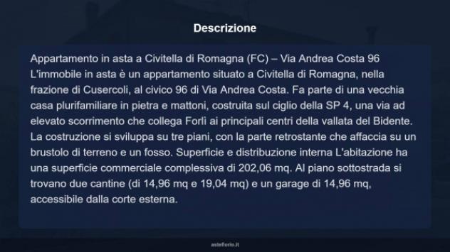 Immobile in asta di 202 m² con più di 5 locali e box auto in vendita a Civitella di Romagna - Foto 17