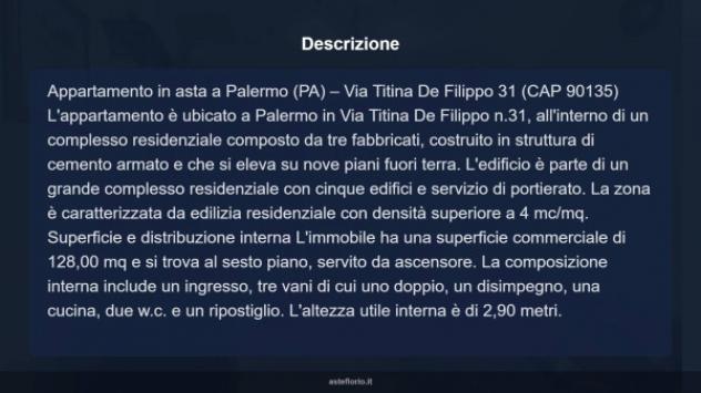 Immobile in asta di 128 m² con più di 5 locali in vendita a Palermo - Foto 15