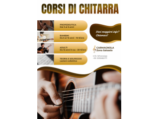 Lezioni di chitarra CARMAGNOLA Acustica, Elettrica e Classica