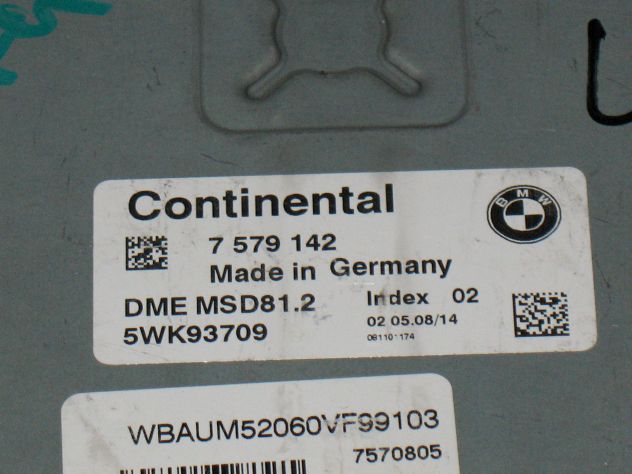 7579142 ECU CENTRALINA BMW E81 E82 E87 E88 MSD81.2 MSD812 7579142 5WK93709 - Foto 2