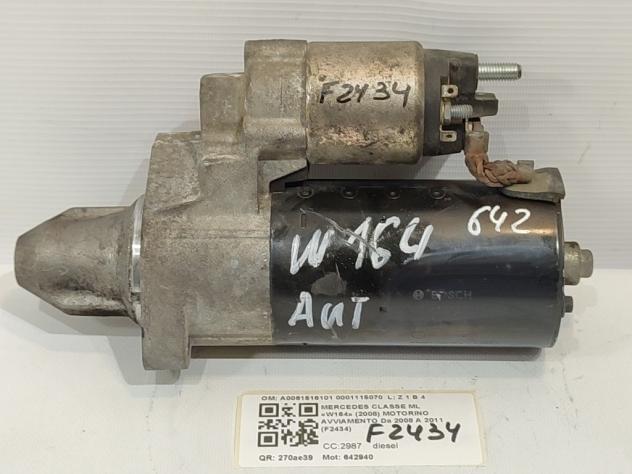 MOTORINO D' AVVIAMENTO MERCEDES ML W164 3° Serie A0061516101 0001115070 642940 diesel 2987 (0511)