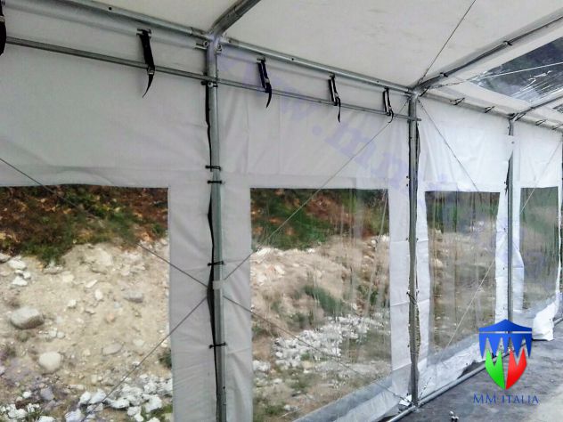 Coperture per piscine telo pvc Cristal telaio acciaio velcro Sistem MM Italia - Foto 4