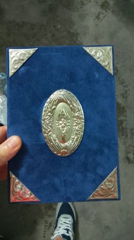 Rubrica Classica Argento e Velluto Blu - con certificato di garanzia