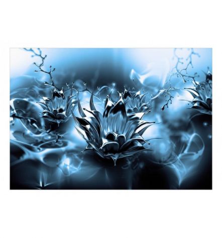 Fotomurale Adesivo Con Fantastici Fiori Blu ARREDALACASA - Foto 2