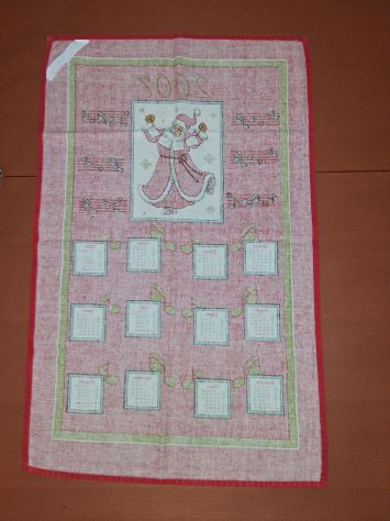 4 Strofinacci Canovacci Cucina Vintage Calendari 1990 1992 1997 2007 Natale - Foto 5