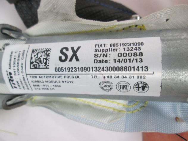 519231090 AIRBAG A TENDINA LATO SINISTRO FIAT 500 CINQUECENTO 1.2 B - Foto 2