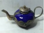 PICCOLA TEIERA ETNICA IN VETRO E METALLO VINTAGE