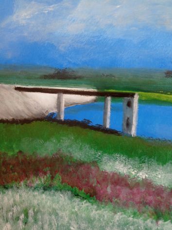 Invaso pappadai a primavera -olio su tela -50x70cm. - Foto 2