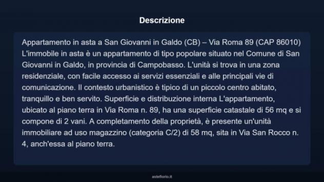 Immobile in asta di 56 m² in vendita a San Giovanni in Galdo - Foto 4