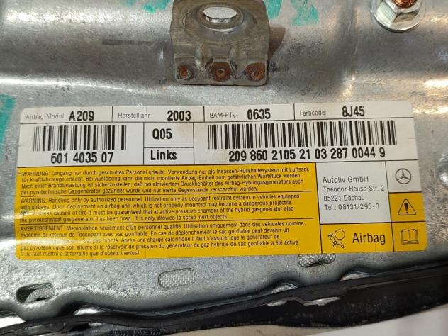 AIRBAG SEDILE SINISTRO MERCEDES CLK Cabrio W209 2098602105 271942 (03) - Foto 3