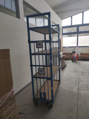 CARRELLINO CARRELLO A RIPIANI CON RUOTE ESPOSIZIONE ESPOSITORE FIERE TRANSPALLET - Foto 3