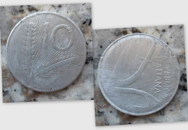 10 LIRE DEL 19?? REP. ITALIANA - GIRATA DI 90° GRADI CIRCA