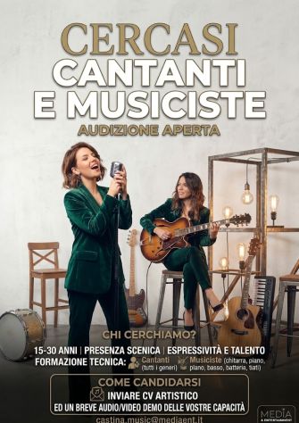 CANTANTI E MUSICISTE PER PROGETTI MUSICALI TELEVISIVI
