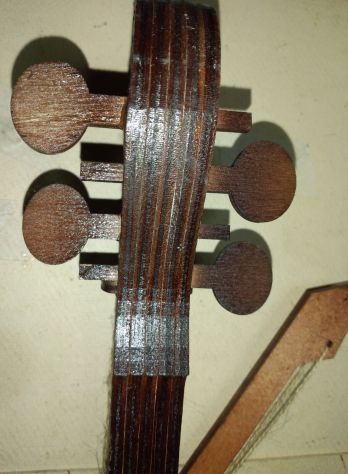 PORTABOTTIGLIE IN LEGNO MOLTO ORIGINALE A FORMA DI VIOLINO - VINTAGE - Foto 3