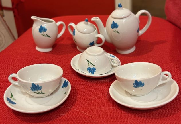 Set Da Tè In Miniatura Di Porcellana Blu - Servizio Da Dinnerware In Miniatura, Regalini Giapponesi Per Casa Di Bambole O Collezione