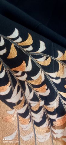 Kimono geisha vintage Kuro Tomesode - Foto 5