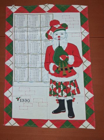 4 Strofinacci Canovacci Cucina Vintage Calendari 1990 1992 1997 2007 Natale - Foto 10