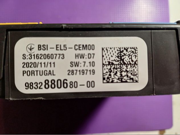 BSI--EL5--CEMOO S:3162060773 HW:07 SW:7.10 28719719 9832880680--00
