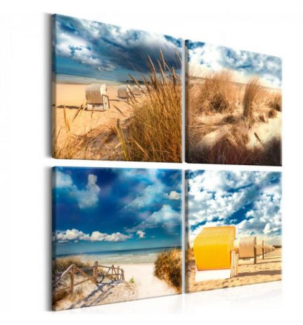 Quadro Estivo In 4 Parti Cm. 80x80 E 40x40 ARREDALACASA