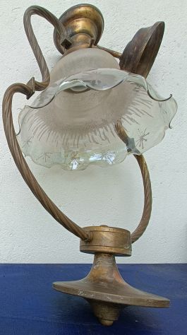 Vendo lampadari ottone/vetro decorati vintage - Foto 2